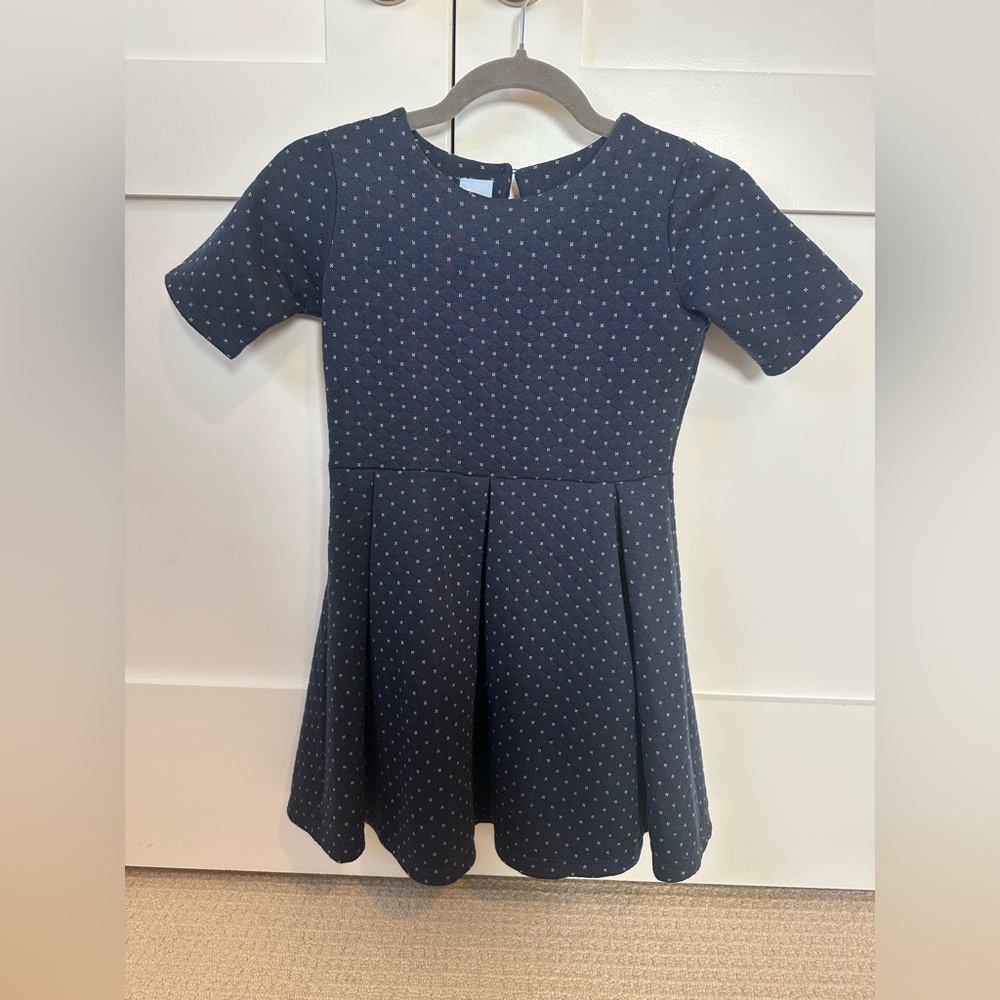 Bella Bliss Navy Blue Quilted Kids Dress